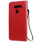 For LG K41S / K51S Tree & Cat Embossed Pattern Horizontal Flip Leather Case with Holder & Card Slots & Wallet & Lanyard(Red) - 2