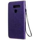 For LG K41S / K51S Tree & Cat Embossed Pattern Horizontal Flip Leather Case with Holder & Card Slots & Wallet & Lanyard(Purple) - 3