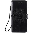 For LG K41S / K51S Tree & Cat Embossed Pattern Horizontal Flip Leather Case with Holder & Card Slots & Wallet & Lanyard(Black) - 2