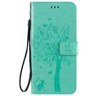 For LG K50S Tree & Cat Embossed Pattern Horizontal Flip Leather Case with Holder & Card Slots & Wallet & Lanyard(Green) - 2