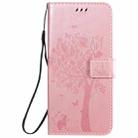 For LG K50S Tree & Cat Embossed Pattern Horizontal Flip Leather Case with Holder & Card Slots & Wallet & Lanyard(Rose Gold) - 2