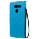 For LG K50S Tree & Cat Embossed Pattern Horizontal Flip Leather Case with Holder & Card Slots & Wallet & Lanyard(Blue) - 3