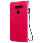 For LG K50S Tree & Cat Embossed Pattern Horizontal Flip Leather Case with Holder & Card Slots & Wallet & Lanyard(Rose Red) - 3