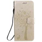 For LG K50S Tree & Cat Embossed Pattern Horizontal Flip Leather Case with Holder & Card Slots & Wallet & Lanyard(Gold) - 2