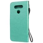 For LG K51 Tree & Cat Embossed Pattern Horizontal Flip Leather Case with Holder & Card Slots & Wallet & Lanyard(Green) - 3