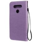 For LG K51 Tree & Cat Embossed Pattern Horizontal Flip Leather Case with Holder & Card Slots & Wallet & Lanyard(Light Purple) - 2