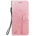For LG K51 Tree & Cat Embossed Pattern Horizontal Flip Leather Case with Holder & Card Slots & Wallet & Lanyard(Rose Gold) - 2
