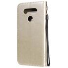 For LG K51 Tree & Cat Embossed Pattern Horizontal Flip Leather Case with Holder & Card Slots & Wallet & Lanyard(Gold) - 3
