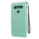 For LG K61 Tree & Cat Embossed Pattern Horizontal Flip Leather Case with Holder & Card Slots & Wallet & Lanyard(Green) - 3