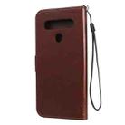 For LG K61 Tree & Cat Embossed Pattern Horizontal Flip Leather Case with Holder & Card Slots & Wallet & Lanyard(Coffee) - 3