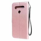 For LG K61 Tree & Cat Embossed Pattern Horizontal Flip Leather Case with Holder & Card Slots & Wallet & Lanyard(Rose Gold) - 3