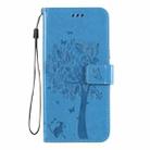 For LG K61 Tree & Cat Embossed Pattern Horizontal Flip Leather Case with Holder & Card Slots & Wallet & Lanyard(Blue) - 1