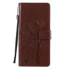 For LG Stylo 6 Tree & Cat Embossed Pattern Horizontal Flip Leather Case with Holder & Card Slots & Wallet & Lanyard(Coffee) - 2