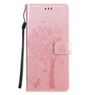 For LG Stylo 6 Tree & Cat Embossed Pattern Horizontal Flip Leather Case with Holder & Card Slots & Wallet & Lanyard(Rose Gold) - 2