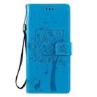 For LG Stylo 6 Tree & Cat Embossed Pattern Horizontal Flip Leather Case with Holder & Card Slots & Wallet & Lanyard(Blue) - 2