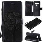 For LG Stylo 6 Tree & Cat Embossed Pattern Horizontal Flip Leather Case with Holder & Card Slots & Wallet & Lanyard(Black) - 1