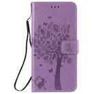 For Huawei Enjoy Z 5G Tree & Cat Embossed Pattern Horizontal Flip Leather Case with Holder & Card Slots & Wallet & Lanyard(Light Purple) - 2