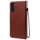 For Huawei Enjoy Z 5G Tree & Cat Embossed Pattern Horizontal Flip Leather Case with Holder & Card Slots & Wallet & Lanyard(Coffee) - 3