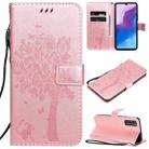 For Huawei Enjoy Z 5G Tree & Cat Embossed Pattern Horizontal Flip Leather Case with Holder & Card Slots & Wallet & Lanyard(Rose Gold) - 1