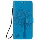 For Huawei Enjoy Z 5G Tree & Cat Embossed Pattern Horizontal Flip Leather Case with Holder & Card Slots & Wallet & Lanyard(Blue) - 2