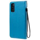 For Huawei Enjoy Z 5G Tree & Cat Embossed Pattern Horizontal Flip Leather Case with Holder & Card Slots & Wallet & Lanyard(Blue) - 3