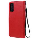 For Huawei Enjoy Z 5G Tree & Cat Embossed Pattern Horizontal Flip Leather Case with Holder & Card Slots & Wallet & Lanyard(Red) - 3