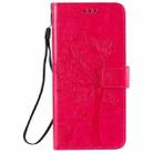 For Huawei Enjoy Z 5G Tree & Cat Embossed Pattern Horizontal Flip Leather Case with Holder & Card Slots & Wallet & Lanyard(Rose Red) - 2