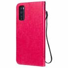 For Huawei Enjoy Z 5G Tree & Cat Embossed Pattern Horizontal Flip Leather Case with Holder & Card Slots & Wallet & Lanyard(Rose Red) - 3