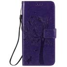 For Huawei Enjoy Z 5G Tree & Cat Embossed Pattern Horizontal Flip Leather Case with Holder & Card Slots & Wallet & Lanyard(Purple) - 2