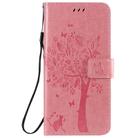 For Huawei Enjoy Z 5G Tree & Cat Embossed Pattern Horizontal Flip Leather Case with Holder & Card Slots & Wallet & Lanyard(Pink) - 2