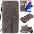 For Huawei Enjoy Z 5G Tree & Cat Embossed Pattern Horizontal Flip Leather Case with Holder & Card Slots & Wallet & Lanyard(Gray) - 1