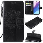 For Huawei Enjoy Z 5G Tree & Cat Embossed Pattern Horizontal Flip Leather Case with Holder & Card Slots & Wallet & Lanyard(Black) - 1