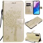 For Huawei Enjoy Z 5G Tree & Cat Embossed Pattern Horizontal Flip Leather Case with Holder & Card Slots & Wallet & Lanyard(Gold) - 1