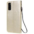 For Huawei Enjoy Z 5G Tree & Cat Embossed Pattern Horizontal Flip Leather Case with Holder & Card Slots & Wallet & Lanyard(Gold) - 3