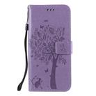For Huawei Honor X10 5G Tree & Cat Embossed Pattern Horizontal Flip Leather Case with Holder & Card Slots & Wallet & Lanyard(Light Purple) - 2