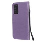 For Huawei Honor X10 5G Tree & Cat Embossed Pattern Horizontal Flip Leather Case with Holder & Card Slots & Wallet & Lanyard(Light Purple) - 3