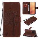 For Huawei Honor X10 5G Tree & Cat Embossed Pattern Horizontal Flip Leather Case with Holder & Card Slots & Wallet & Lanyard(Coffee) - 1