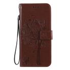 For Huawei Honor X10 5G Tree & Cat Embossed Pattern Horizontal Flip Leather Case with Holder & Card Slots & Wallet & Lanyard(Coffee) - 2