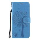 For Huawei Honor X10 5G Tree & Cat Embossed Pattern Horizontal Flip Leather Case with Holder & Card Slots & Wallet & Lanyard(Blue) - 2