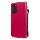 For Huawei Honor X10 5G Tree & Cat Embossed Pattern Horizontal Flip Leather Case with Holder & Card Slots & Wallet & Lanyard(Rose Red) - 3