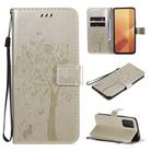 For Huawei Honor X10 5G Tree & Cat Embossed Pattern Horizontal Flip Leather Case with Holder & Card Slots & Wallet & Lanyard(Gold) - 1