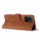 For HMD Pulse Pro Skin Feel Stripe Pattern Leather Phone Case with Long Lanyard(Brown) - 3