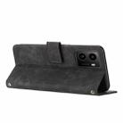 For HMD Pulse Pro Skin Feel Stripe Pattern Leather Phone Case with Long Lanyard(Black) - 3