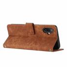 For Samsung Galaxy F06 5G / M06 5G Skin Feel Stripe Pattern Leather Phone Case with Long Lanyard(Brown) - 3