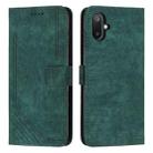 For Samsung Galaxy F06 5G / M06 5G Skin Feel Stripe Pattern Leather Phone Case with Long Lanyard(Green) - 1