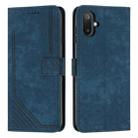 For Samsung Galaxy F06 5G / M06 5G Skin Feel Stripe Pattern Leather Phone Case with Long Lanyard(Blue) - 1