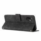 For Samsung Galaxy F06 5G / M06 5G Skin Feel Stripe Pattern Leather Phone Case with Long Lanyard(Black) - 3
