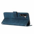 For Samsung Galaxy F16 5G / M16 5G Skin Feel Stripe Pattern Leather Phone Case with Long Lanyard(Blue) - 3