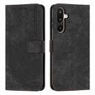 For Samsung Galaxy F16 5G / M16 5G Skin Feel Stripe Pattern Leather Phone Case with Long Lanyard(Black) - 1