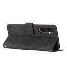 For Samsung Galaxy F16 5G / M16 5G Skin Feel Stripe Pattern Leather Phone Case with Long Lanyard(Black) - 3